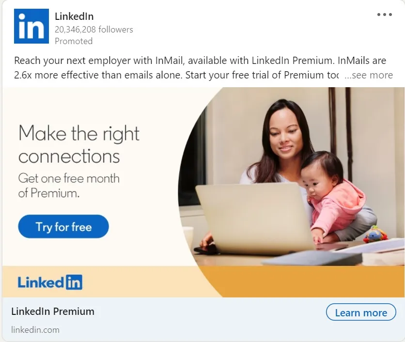 linkedin 廣告示例 -linkedin