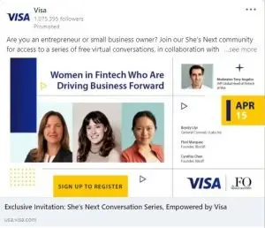 LinkedIn 廣告示例 - 簽證