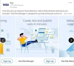 LinkedIn 廣告示例 - 簽證