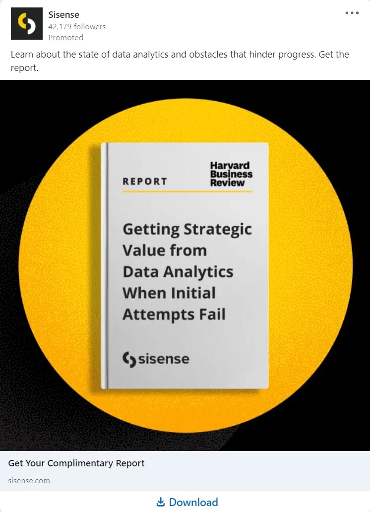 linkedin 廣告示例 - sisense