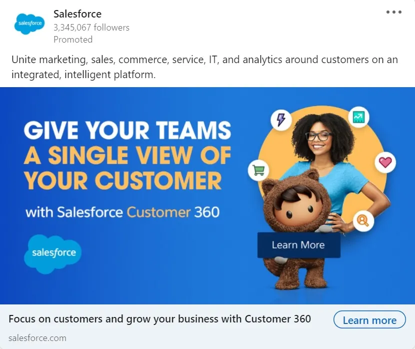 linkedin 廣告示例 - 銷售人員