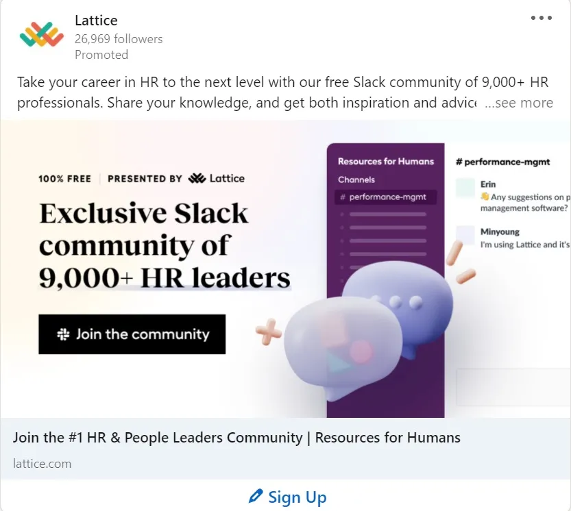 linkedin 廣告示例 - lattice