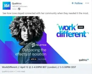linkedin ad examples - qualtrics