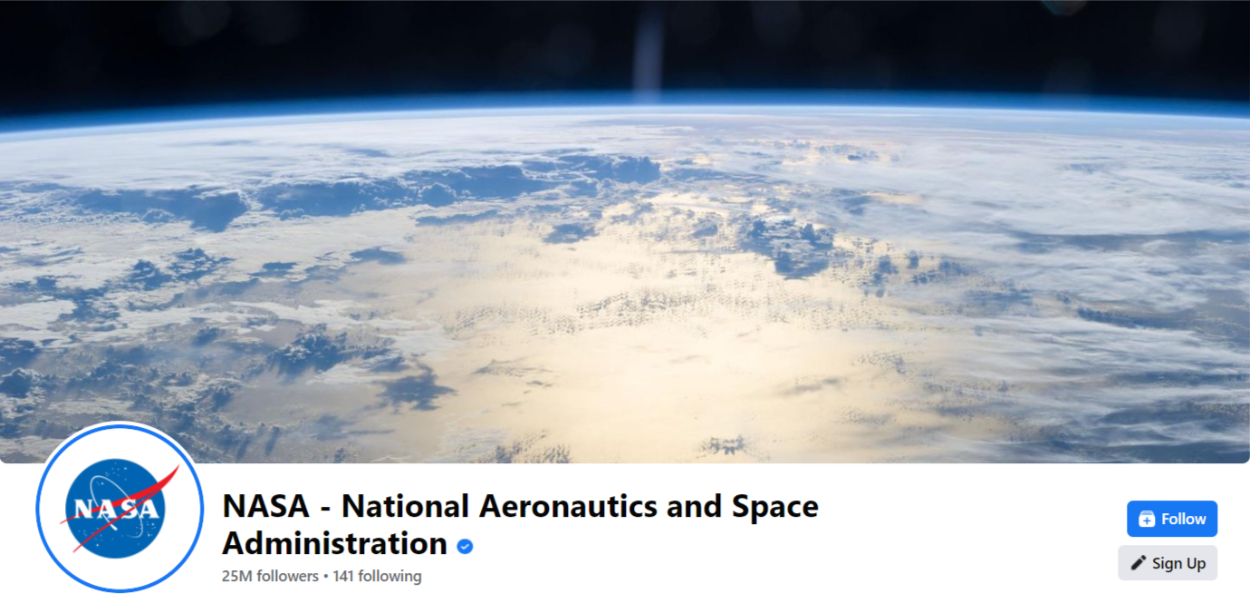 NASA-Facebook-Profil