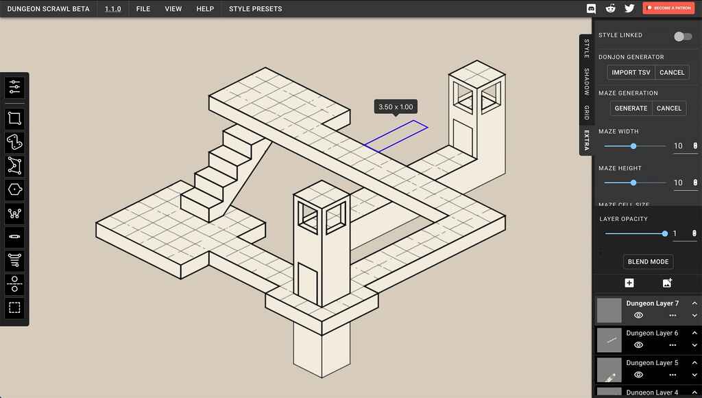 Outil de carte Dungeon Scrawl Fantasy | Exemple