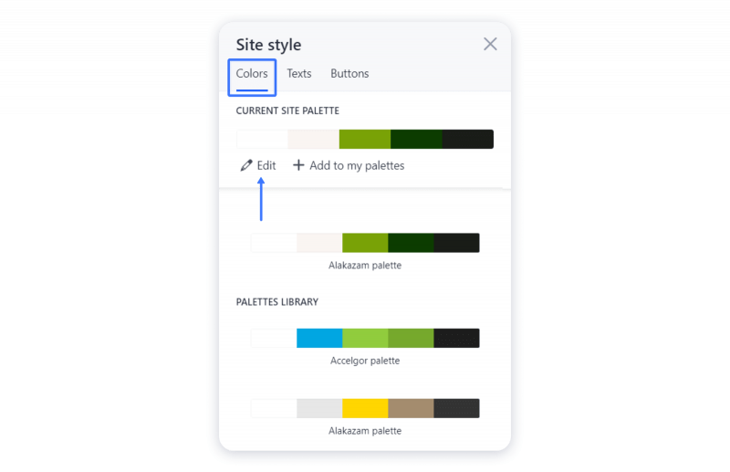 palet warna situs web