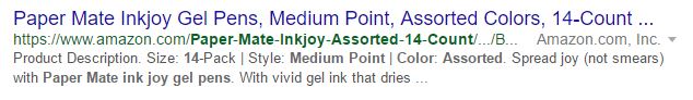 Descrizione del prodotto Amazon Meta description