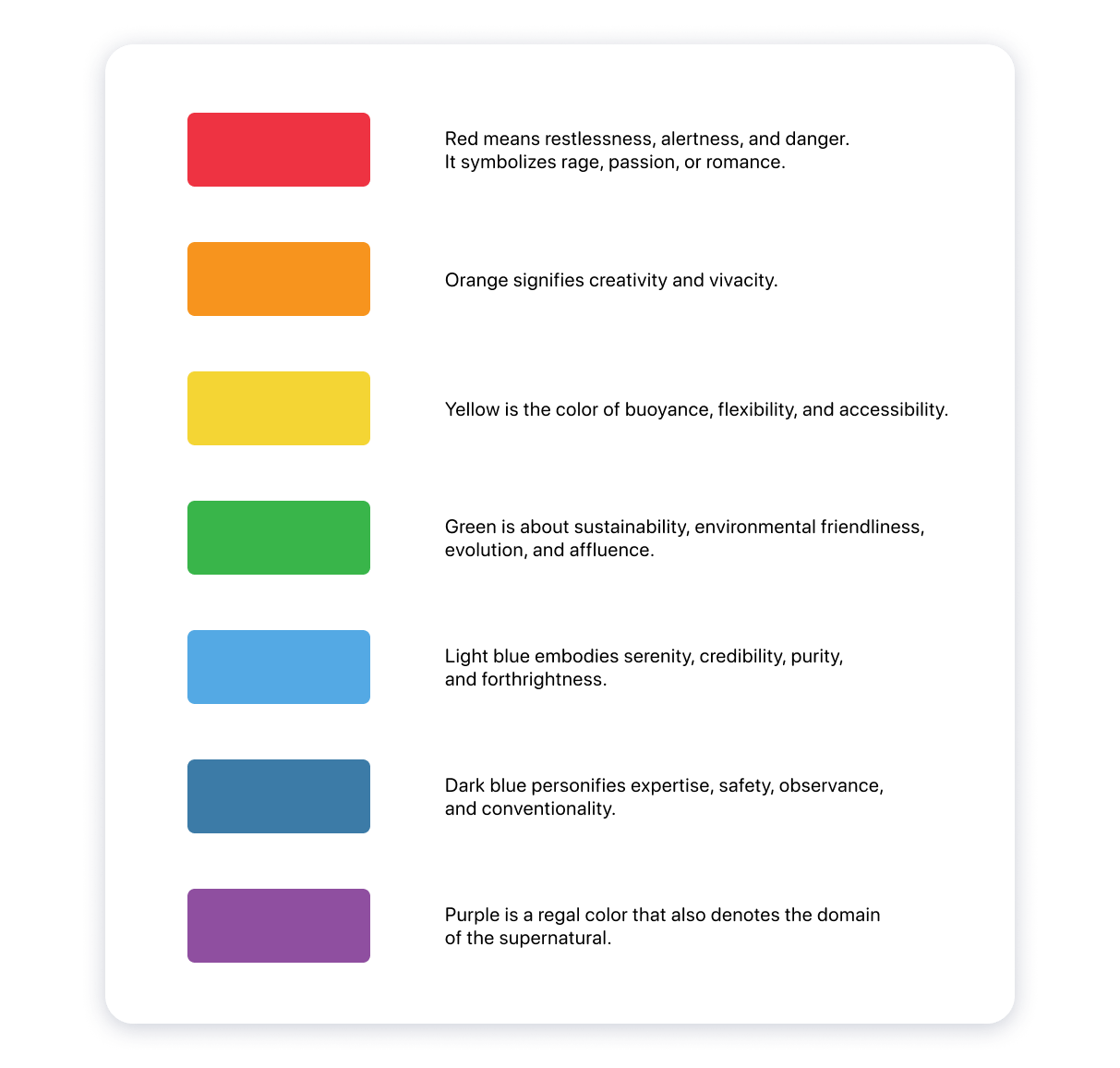 4 psychological explanations of colors