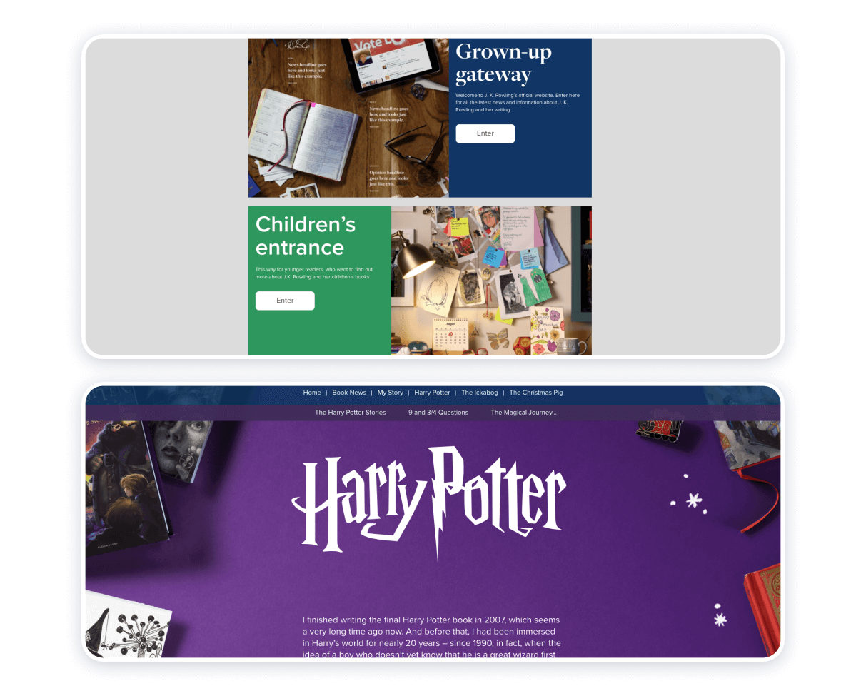 ハリーポッター-ウェブサイト author website examples
