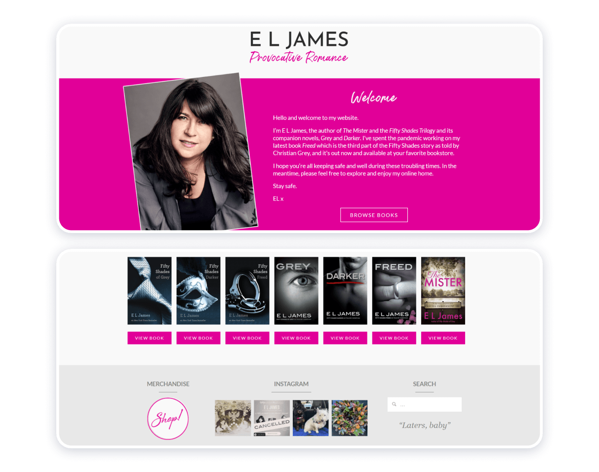 eljames-website-example book author website