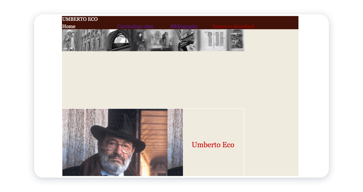 ウンベルト・エーコ・ウェブサイト author websites