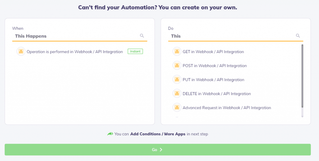 Crea l'automazione pwn utilizzando API e Webhook