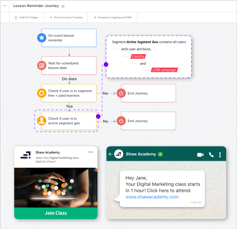 Automação de marketing móvel para Shaw Academy | Web Engage