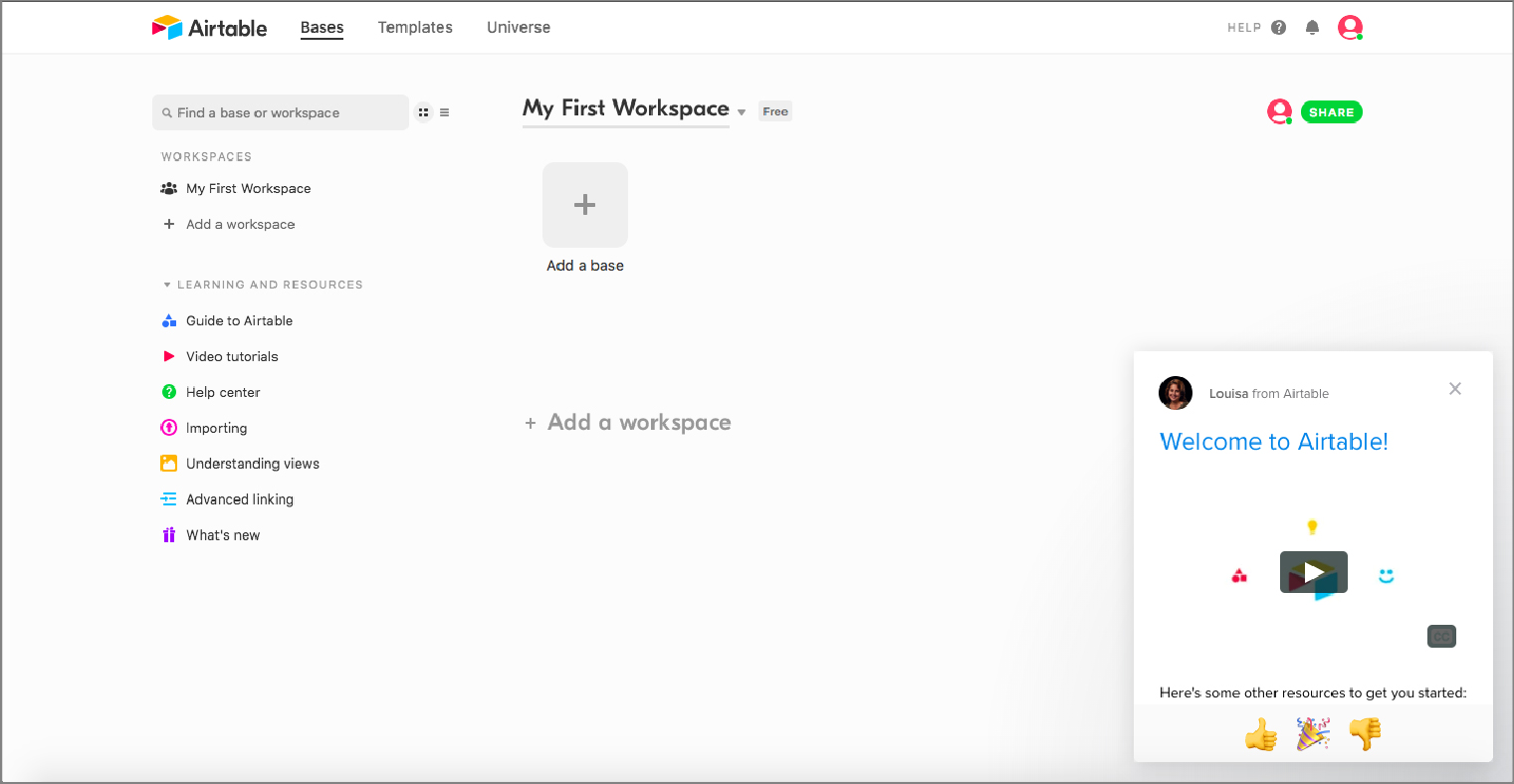 ส่วนแชทสดโดย Airtable เพื่อต้อนรับลูกค้าใหม่ | WebEngage