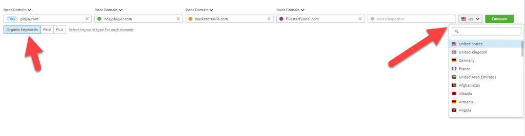semrush-keyword-gap-settings