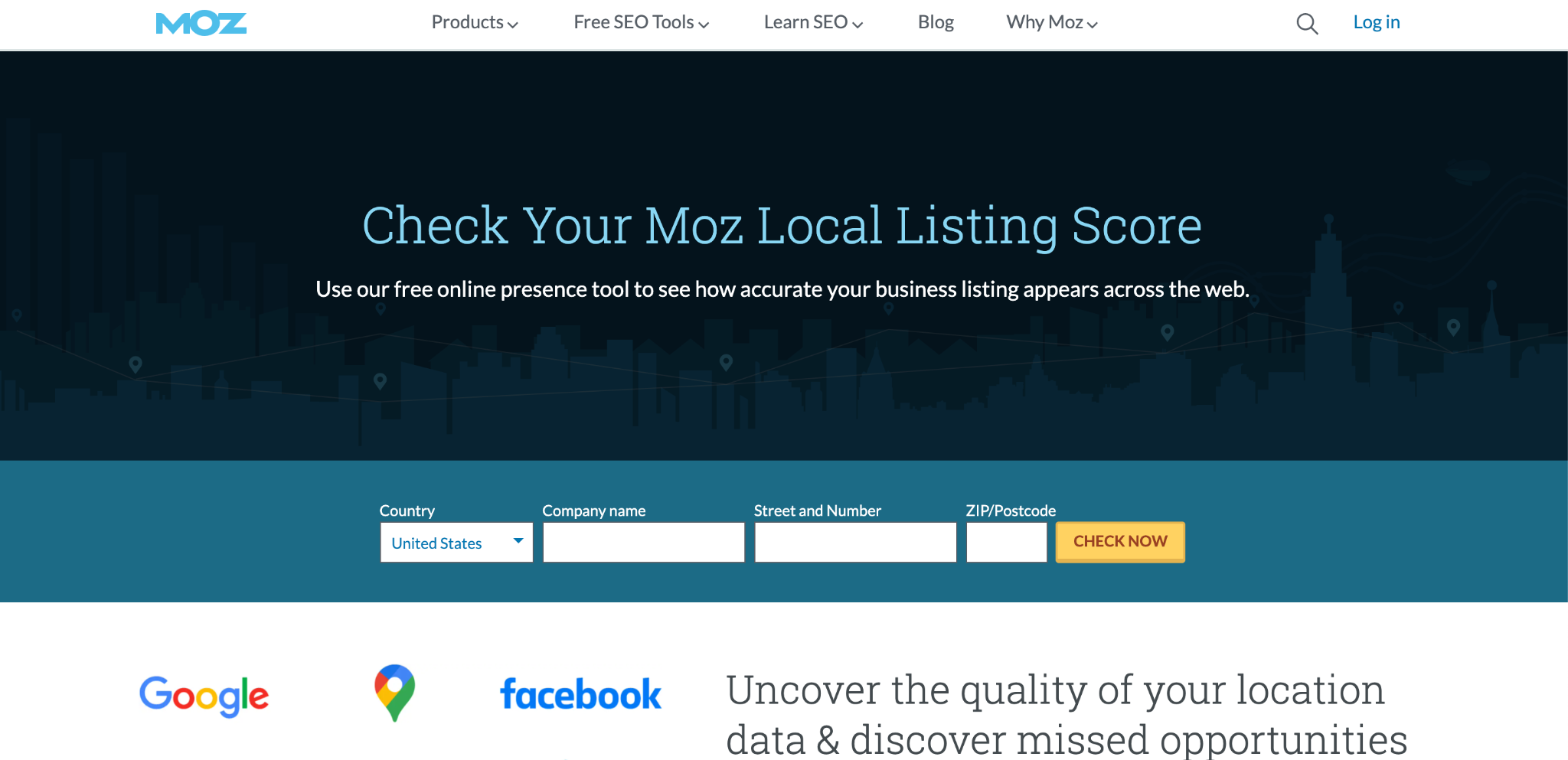 Puntaje de listado local de Moz