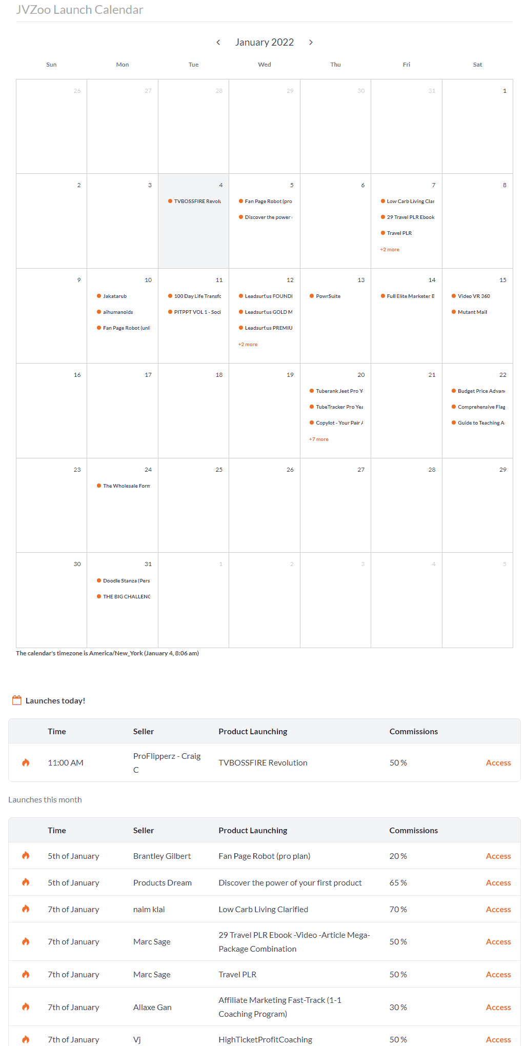 calendarul de lansare jvzoo
