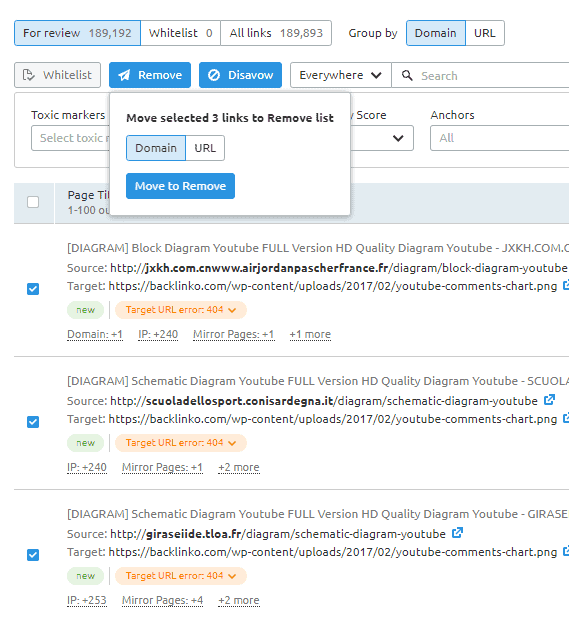 ajouter-pour-supprimer-semrush-backlink-audit