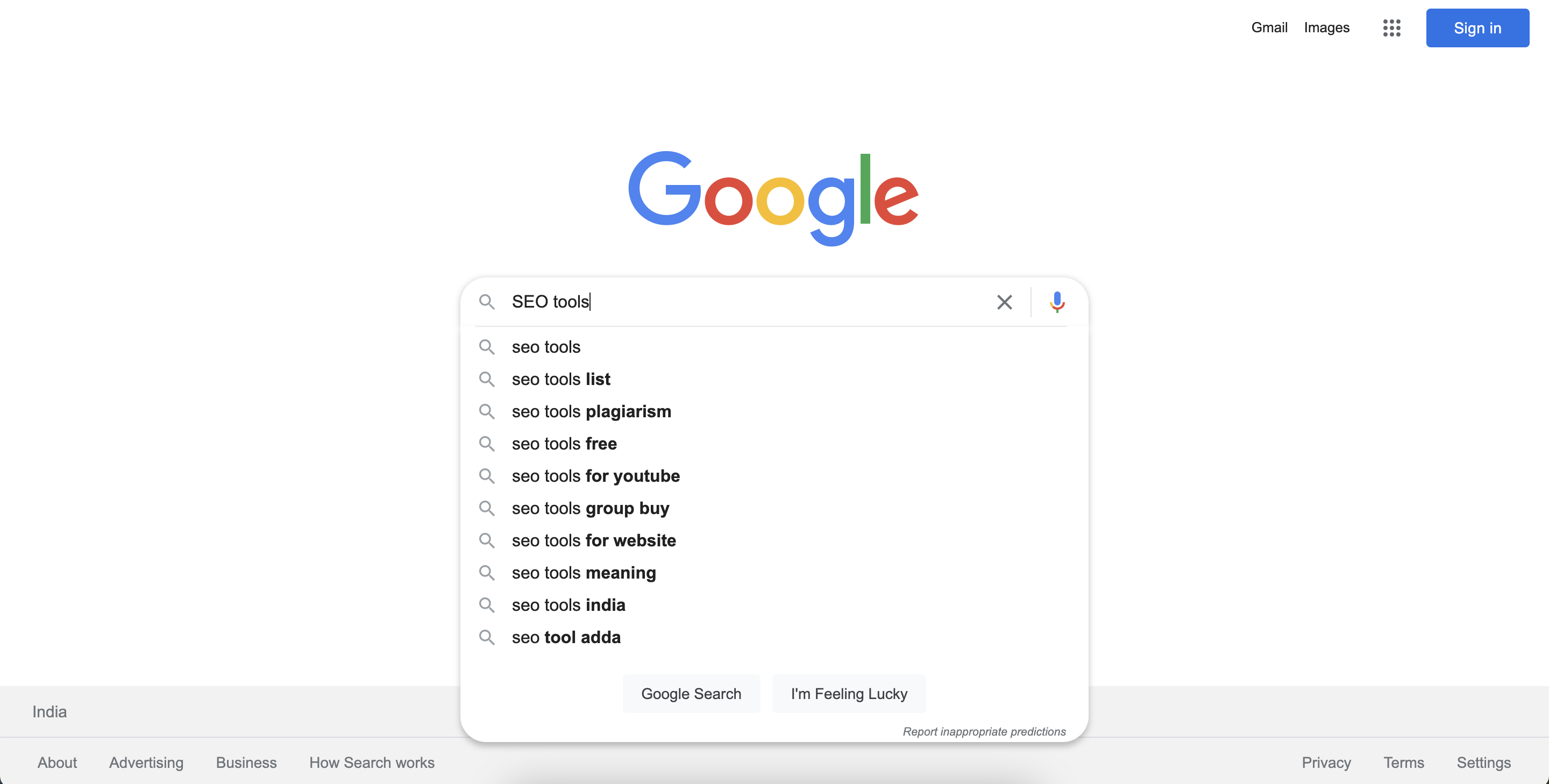Ejemplo de herramientas SEO