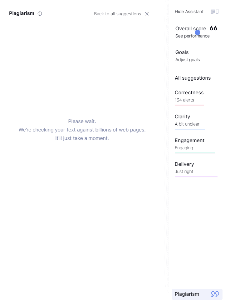 checking similar content on Grammarly