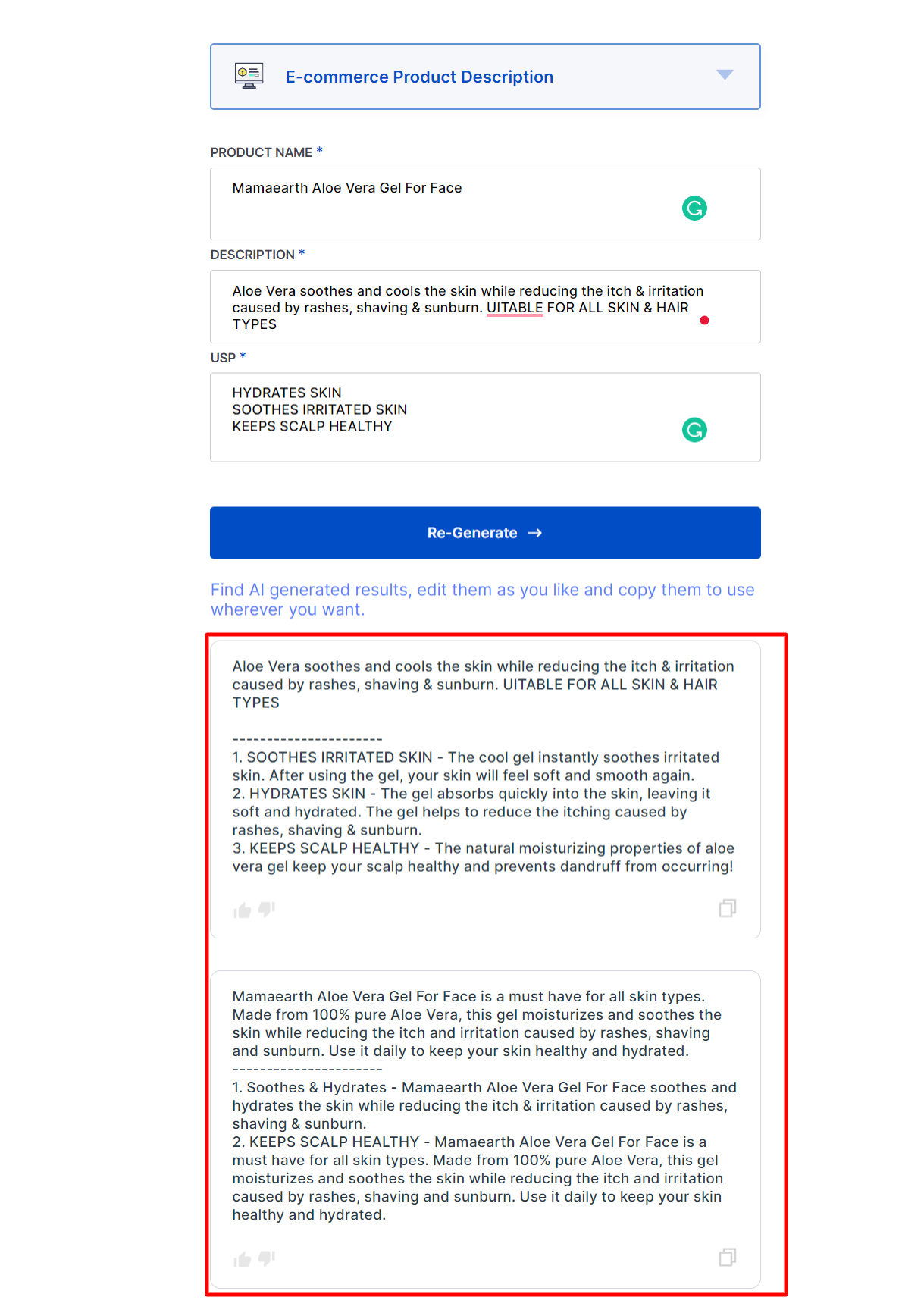 Description du produit Générateur