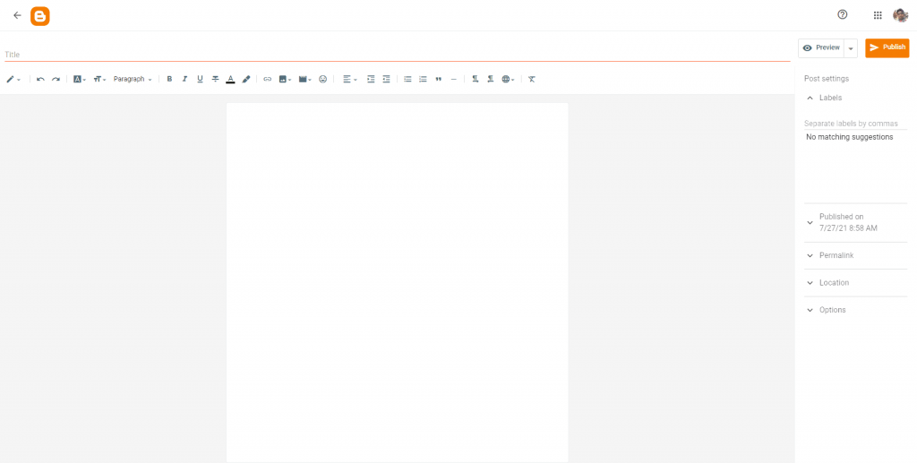 Editor posting blogger