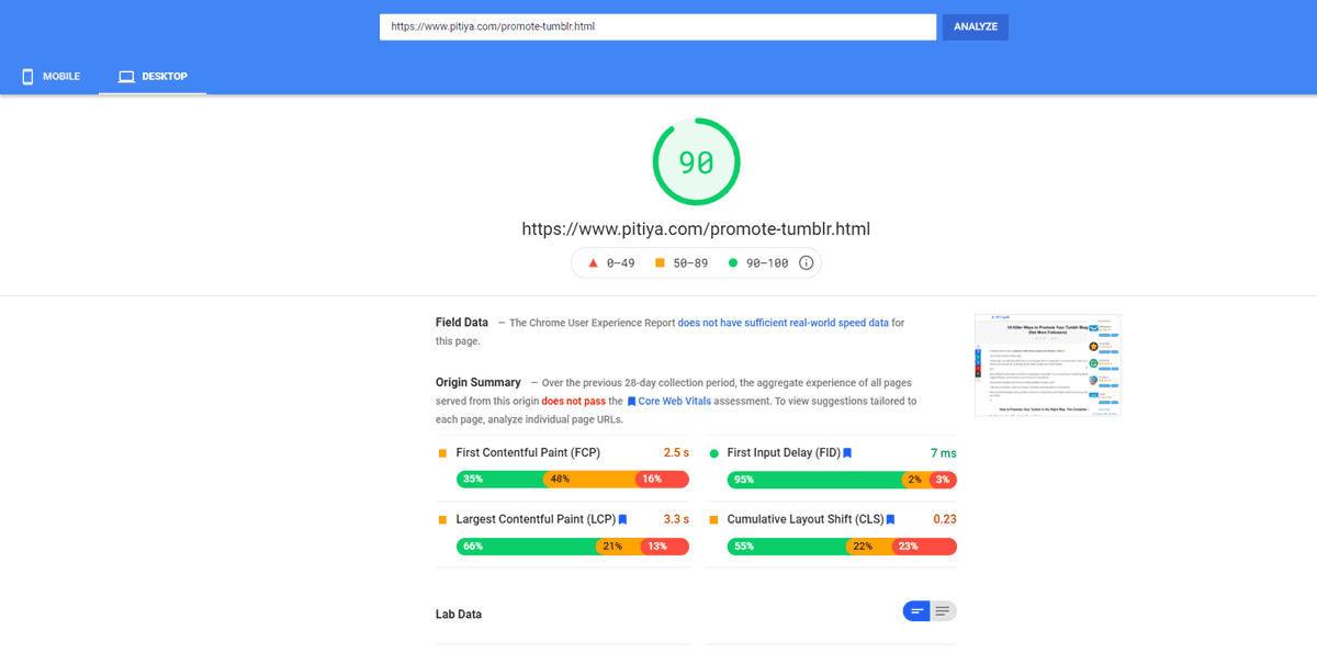 Rapporto sugli approfondimenti sulla velocità di pagina di Google