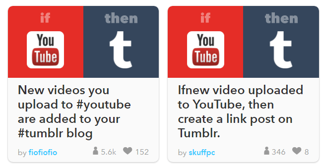 da youtube a tumblr ifttt