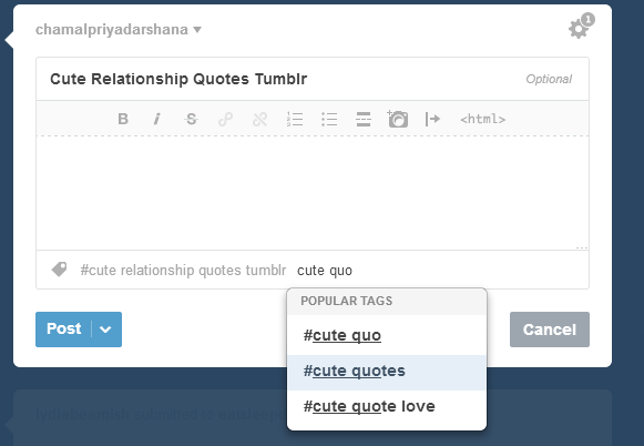 Tumblr Post tagging