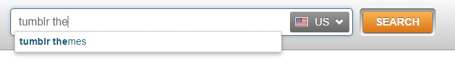 semrush search box. typing "tumblr themes"
