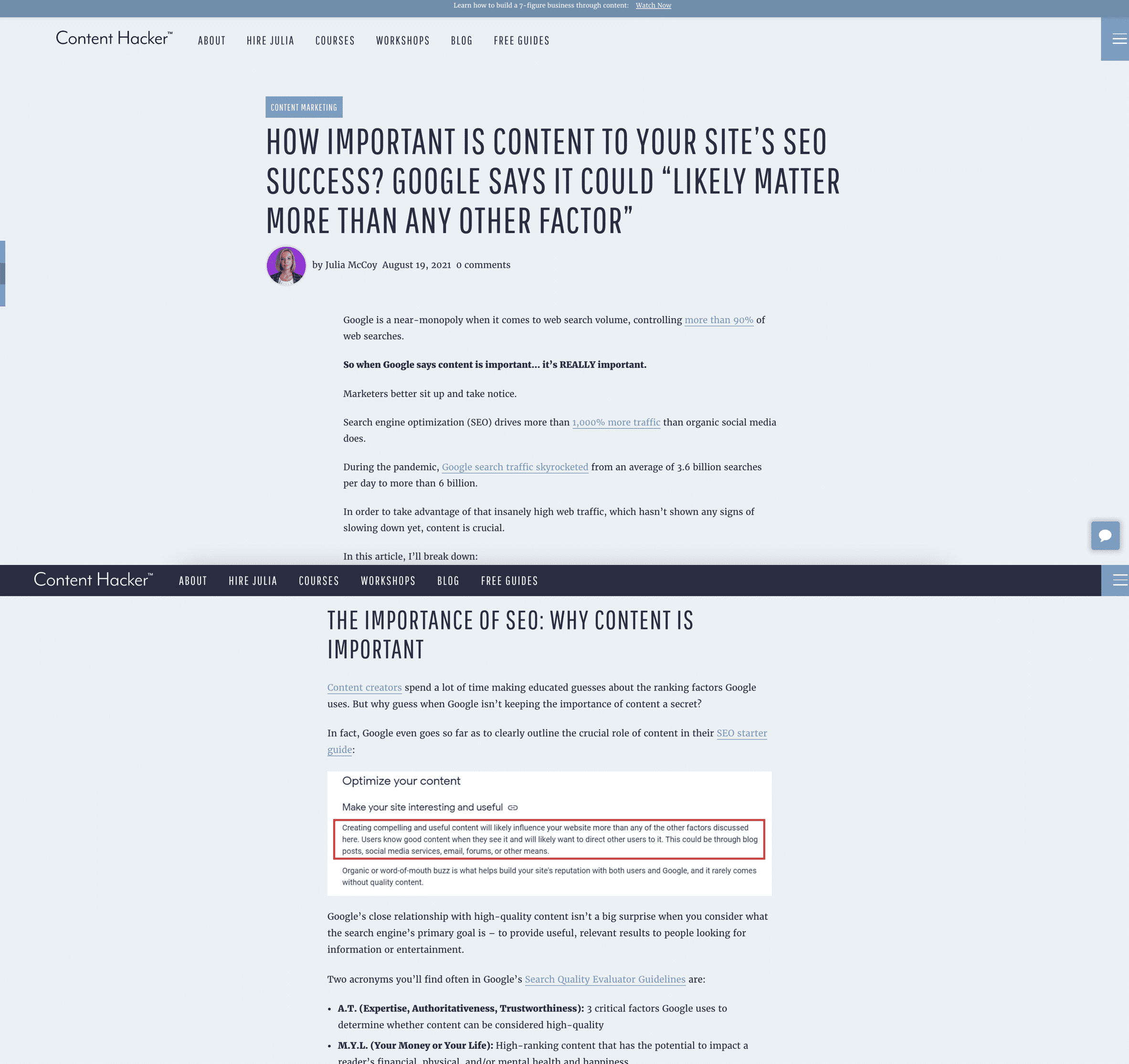 ekranın üst kısmındaki ve altındaki içerik