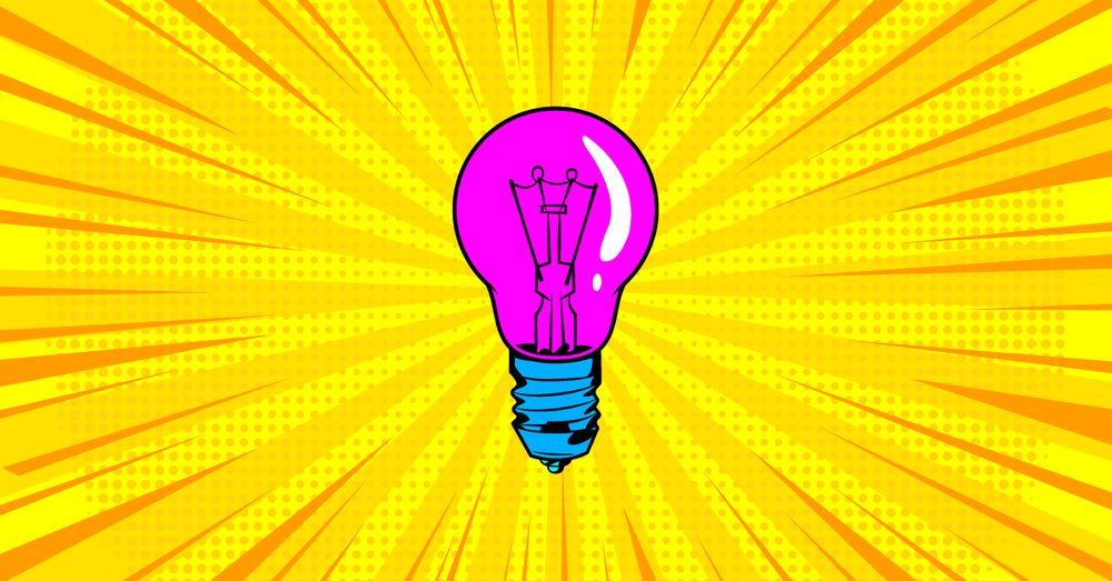 ilustrasi bola lampu merah muda
