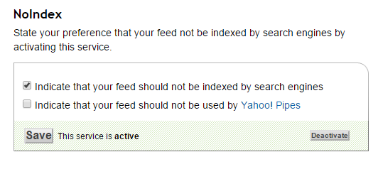 Umpan RSS Noindex Noindex RSS feed