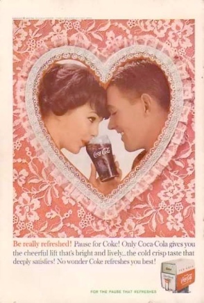 Vintage kola sevgililer günü reklamı