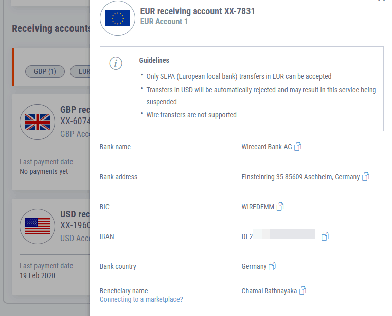 euro-bank-account-details