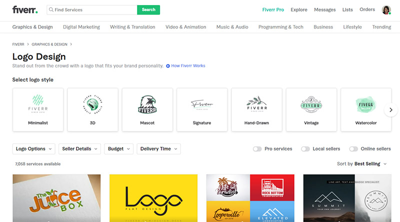 ตัวอย่าง Fiverr