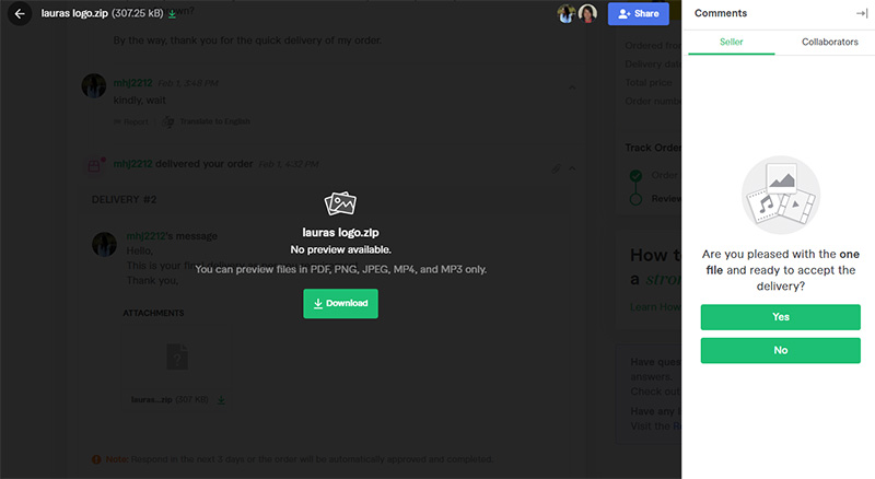 Fiverr หน้าเว็บ