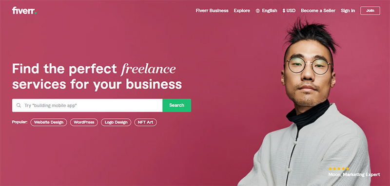 โฮมเพจ fiverr