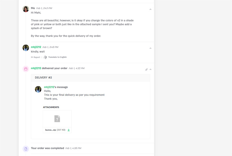 Fiverr หน้าเว็บ
