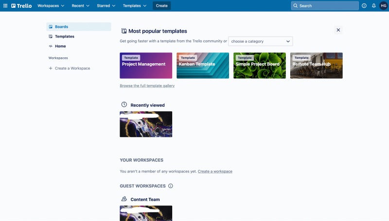 Aplikasi web Trello