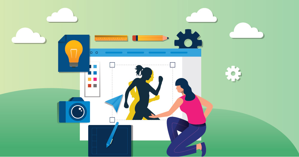 web sitesinde çalışan kadın