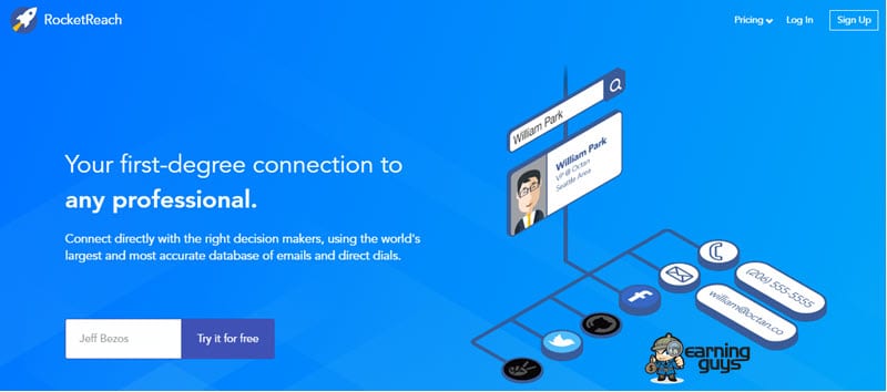 Alat Pencarian Email RocketReach