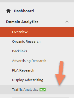 semrush side menu bar