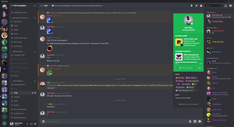 Discord-Benutzeroberfläche