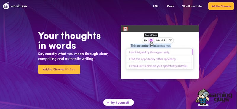 Alat tulis bertenaga AI Wordtune