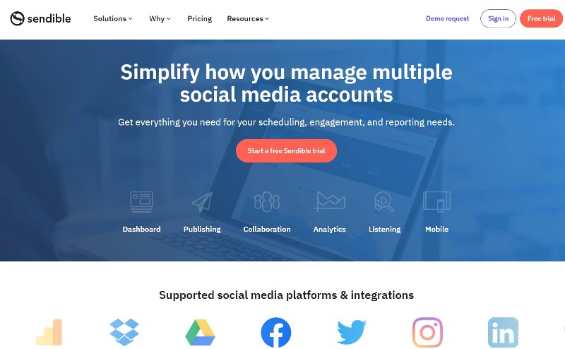 exemplo de aplicativo de gerenciamento de mídia social