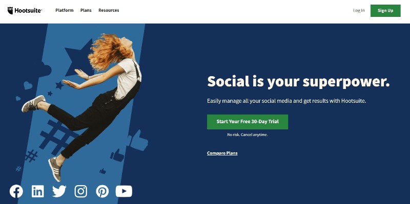 exemplo de aplicativo de gerenciamento de mídia social