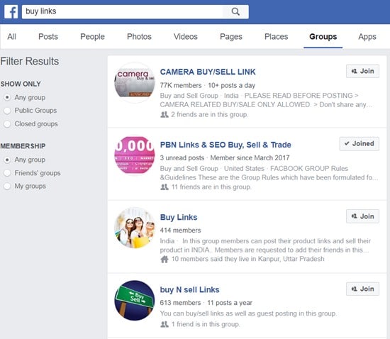 Facebook Grupları Geri Bağlantı Satın Almak İçin En İyi Yer