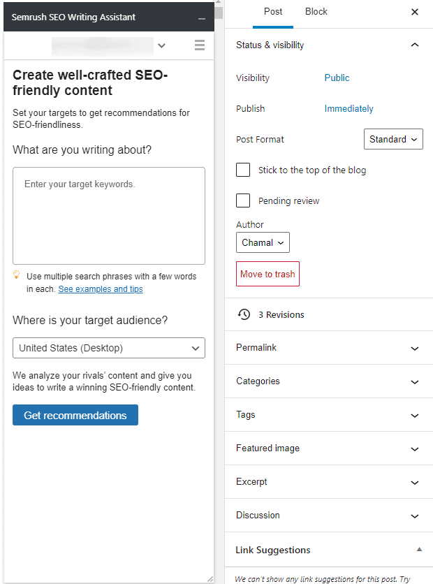 Semrush-seo-asistanı-wordpress-post-editör