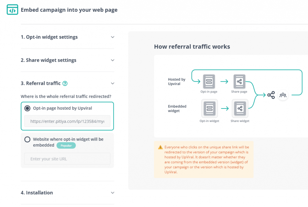 upviral-sematkan-kampanye-pengaturan widget